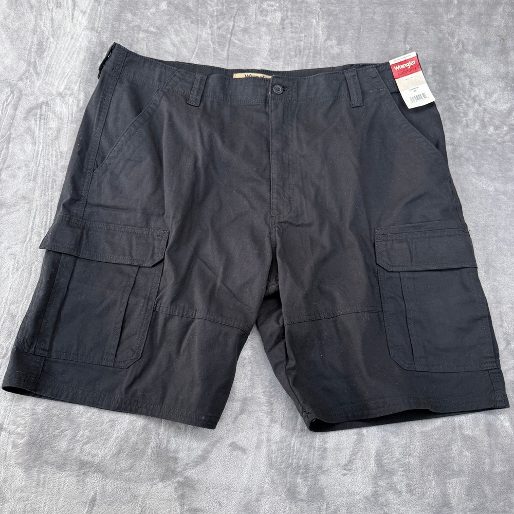 Wrangler Authentics Cargo Shorts Mens Size 40 Black Stretch Cotton 10ZM6ACBL NWT
